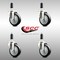 Service Caster 4 Inch 316SS Black Polyurethane Swivel 1 Inch Expanding Stem Caster Set SCC SCC-SS316EX20S414-PPUB-BLK-1-4 - alternate 4